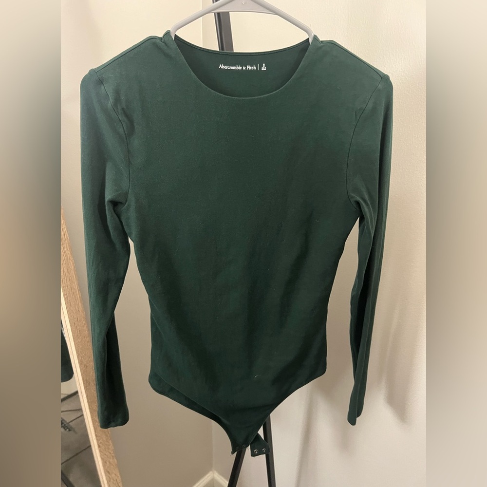 Abercrombie & Fitch Dark Green Long Sleeve Bodysuit